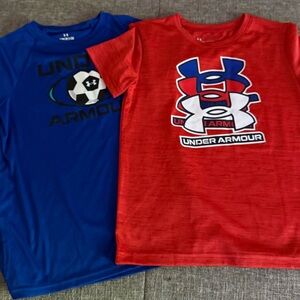 Under Armour Kids' Red and Blue Short Sleeve Tees